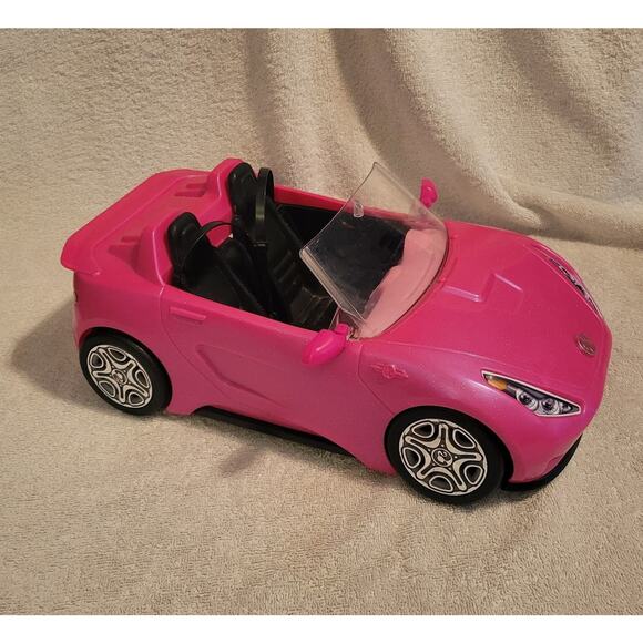 Barbie Doll Convertible Sports Car Vehicle Two Seater Hot Pink Glam DVX59 2016 - Picture 1 of 8